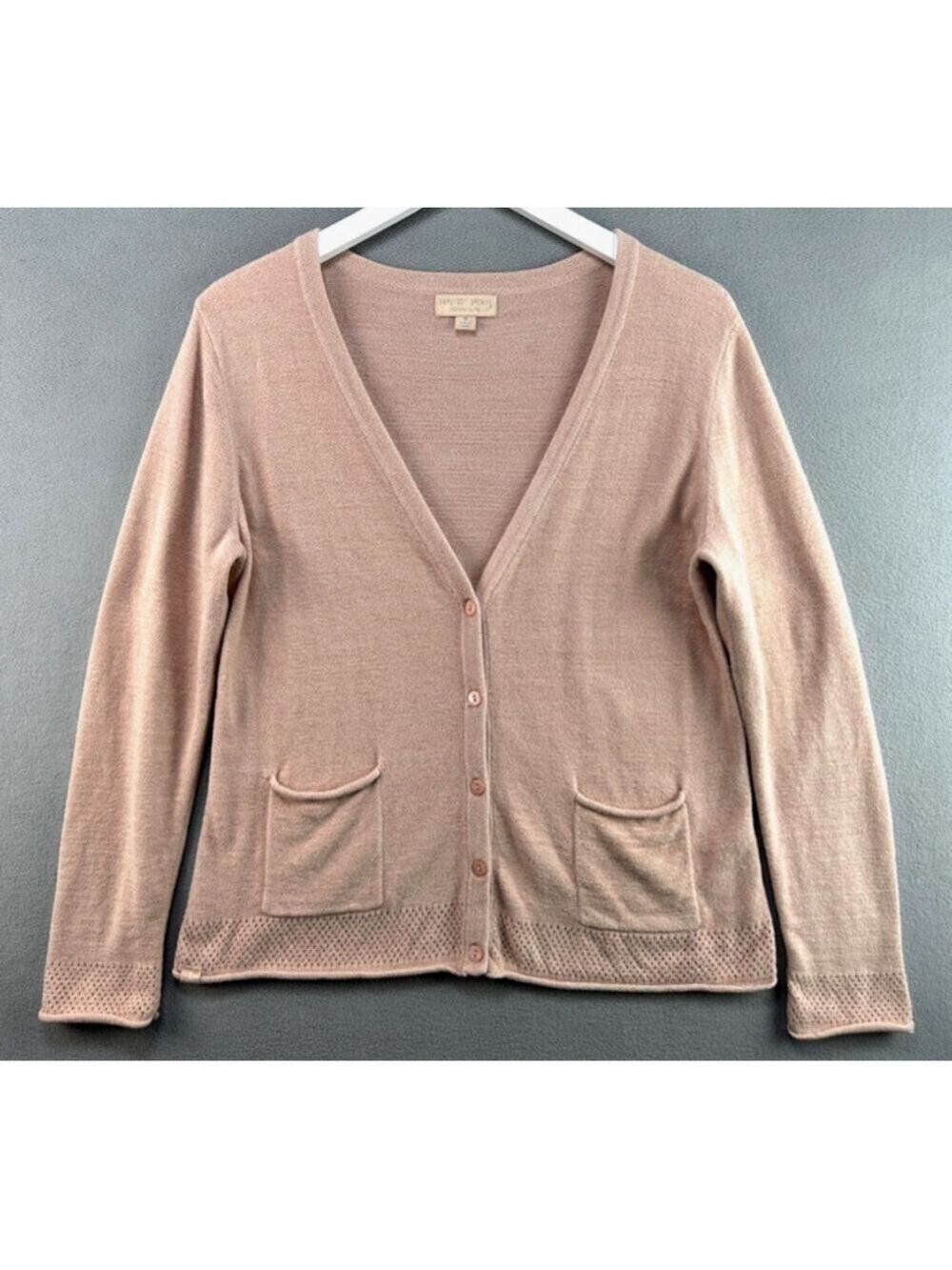 Women's Barefoot Dreams Pink CozyChic Ultra Lite Cardigan S Pointelle Trim